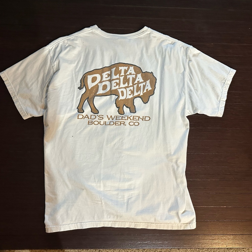 Tri Delta Comfort Colors Off-White Dad's Weekend Tee